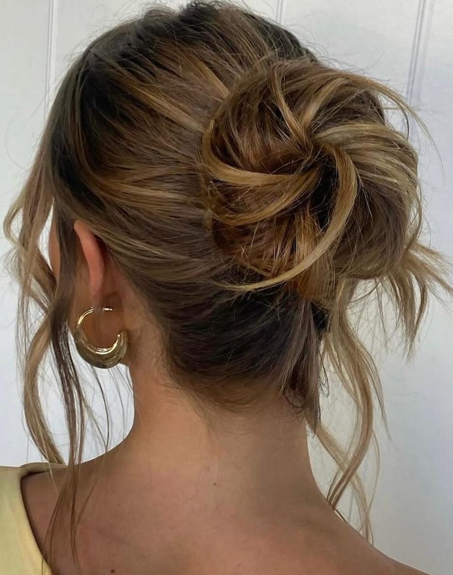 16. Twisted Bun with Soft Strands